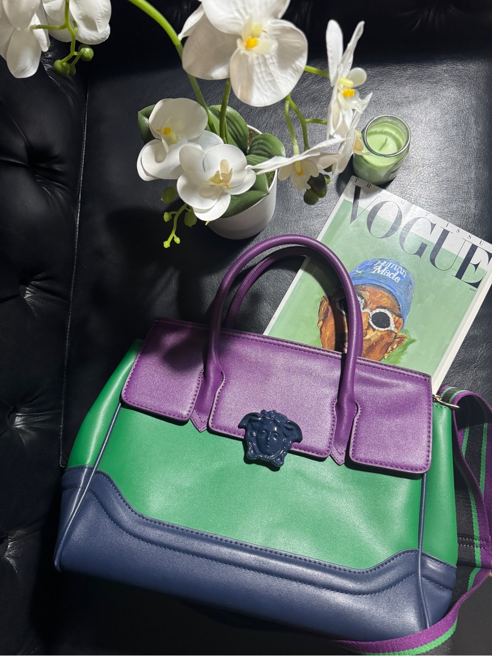 Authentic Gianni Versace Leather Satchel – Made in Italy